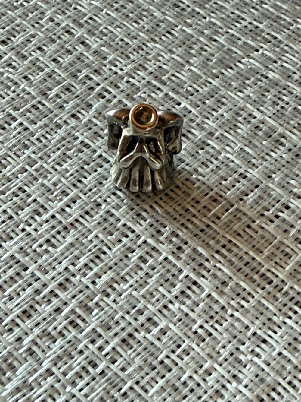 Pandora Silver Angel with  Gold Accent halo